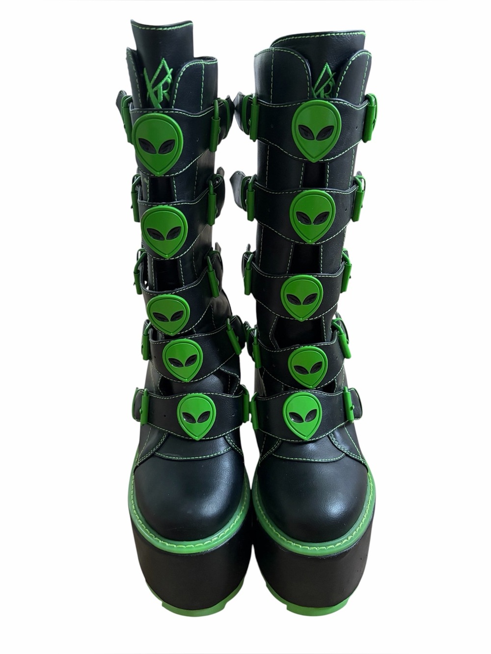 Dolls Kill YRU Dune Alien Boots Size 10 Goth Space Cosplay Platform